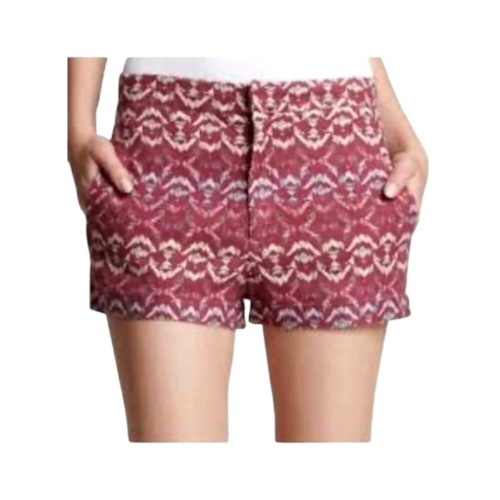 Free People Shorts Women 6 Wild Plum Tribal Linen Blend Boho Retro